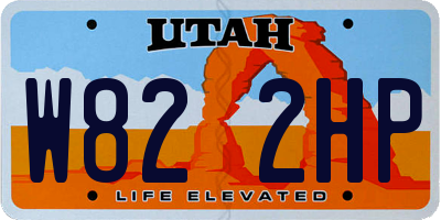 UT license plate W822HP