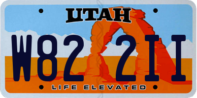 UT license plate W822II