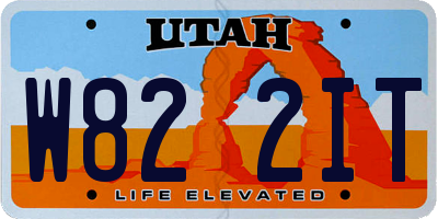 UT license plate W822IT
