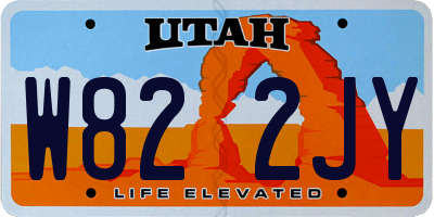 UT license plate W822JY