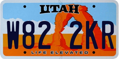 UT license plate W822KR