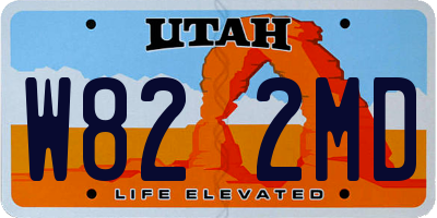 UT license plate W822MD