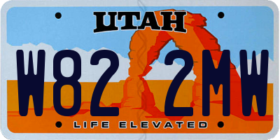 UT license plate W822MW