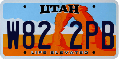 UT license plate W822PB