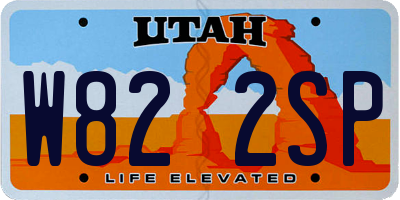 UT license plate W822SP