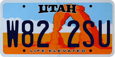 UT license plate W822SU