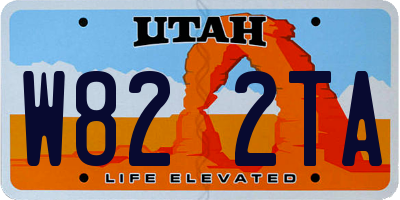 UT license plate W822TA