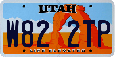 UT license plate W822TP