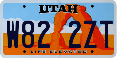 UT license plate W822ZT