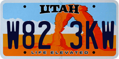 UT license plate W823KW