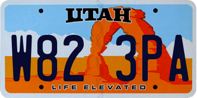 UT license plate W823PA
