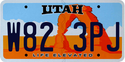UT license plate W823PJ