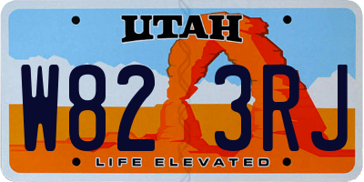 UT license plate W823RJ