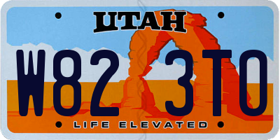 UT license plate W823TO