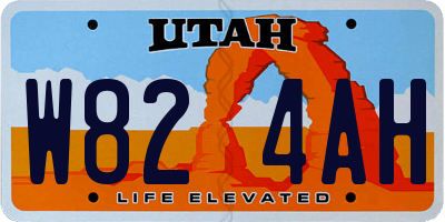 UT license plate W824AH