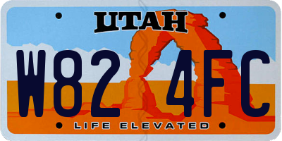 UT license plate W824FC