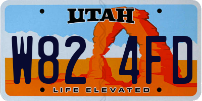 UT license plate W824FD