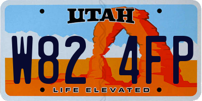 UT license plate W824FP