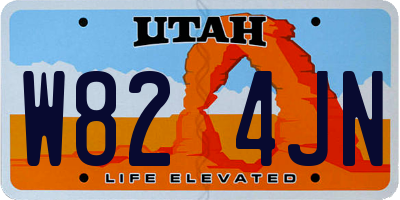UT license plate W824JN
