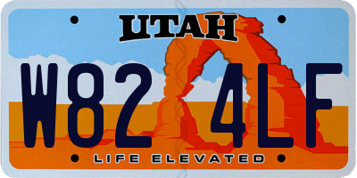 UT license plate W824LF