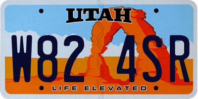 UT license plate W824SR