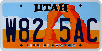 UT license plate W825AC