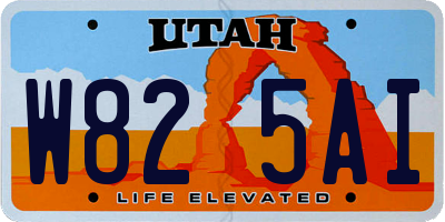 UT license plate W825AI