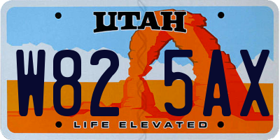 UT license plate W825AX