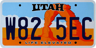 UT license plate W825EC