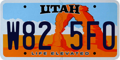 UT license plate W825FO