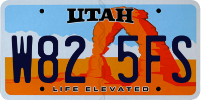UT license plate W825FS