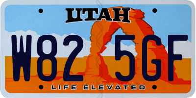 UT license plate W825GF
