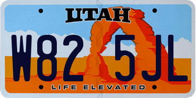 UT license plate W825JL