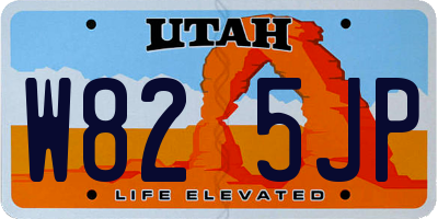 UT license plate W825JP