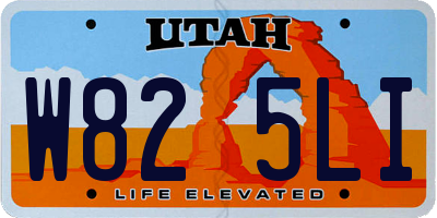 UT license plate W825LI