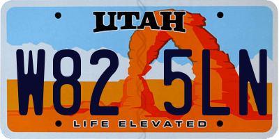 UT license plate W825LN