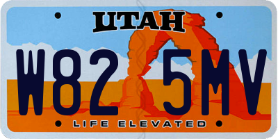 UT license plate W825MV
