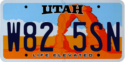UT license plate W825SN