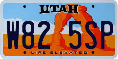 UT license plate W825SP