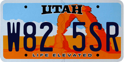 UT license plate W825SR