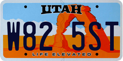 UT license plate W825ST