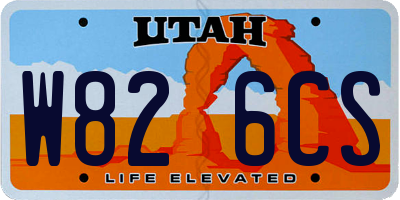 UT license plate W826CS