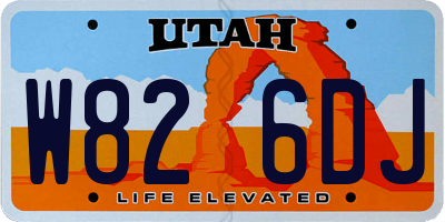 UT license plate W826DJ