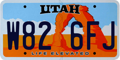 UT license plate W826FJ