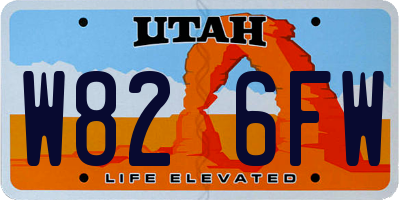UT license plate W826FW
