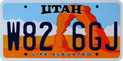 UT license plate W826GJ