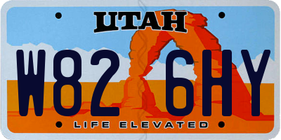 UT license plate W826HY