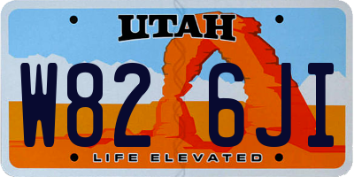 UT license plate W826JI