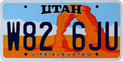 UT license plate W826JU