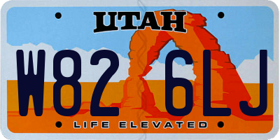 UT license plate W826LJ